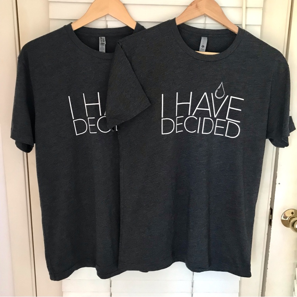 ILot T-Shirts Have Decided Short Sleeve One Large, One Medium - ABC Church Grey